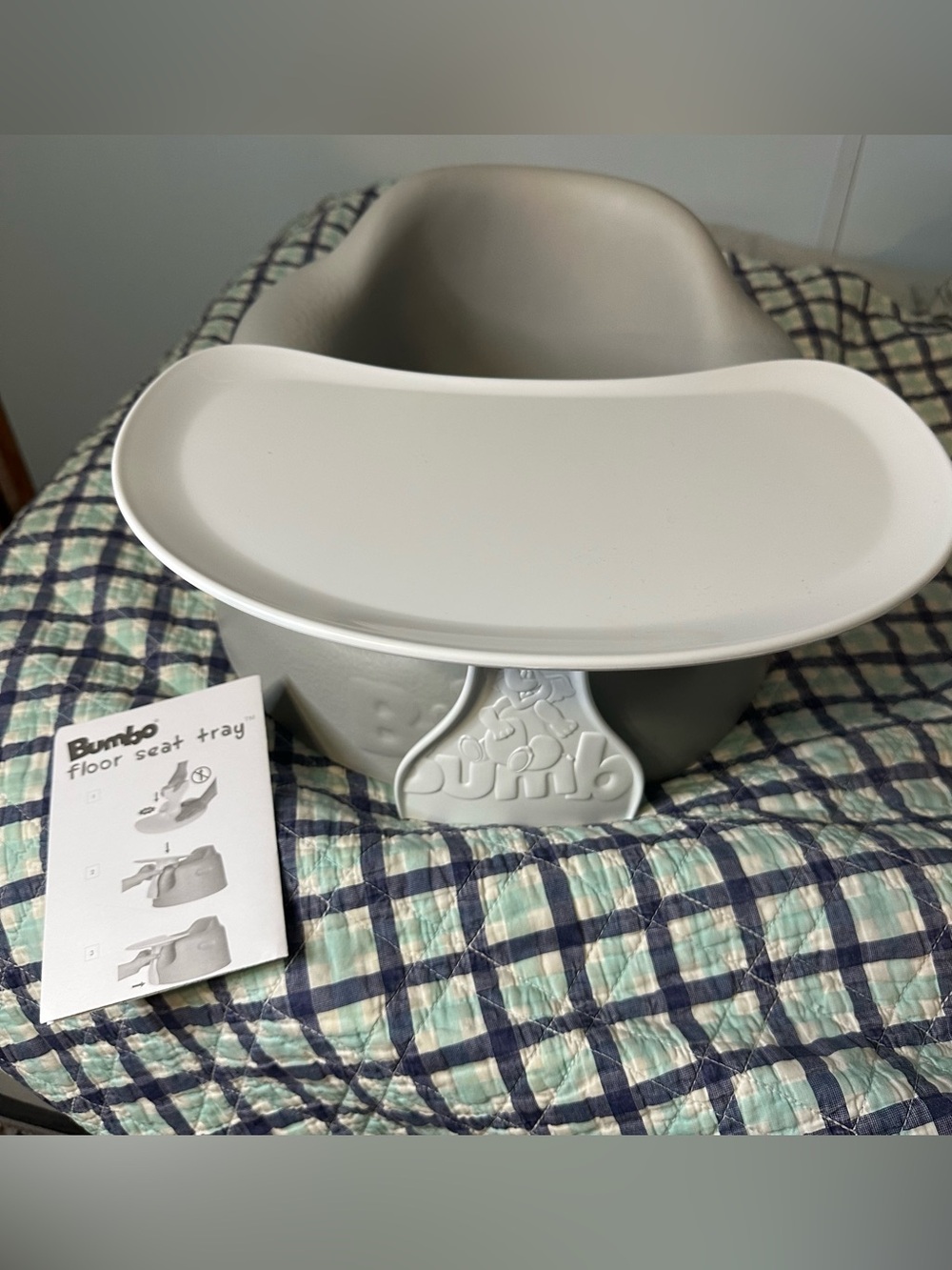 Gray Bumbo With Floor Seat Tray - New Without Original Box
